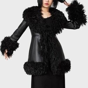 Killstar talvelt coat plus size soft shearling pennylane coat goth